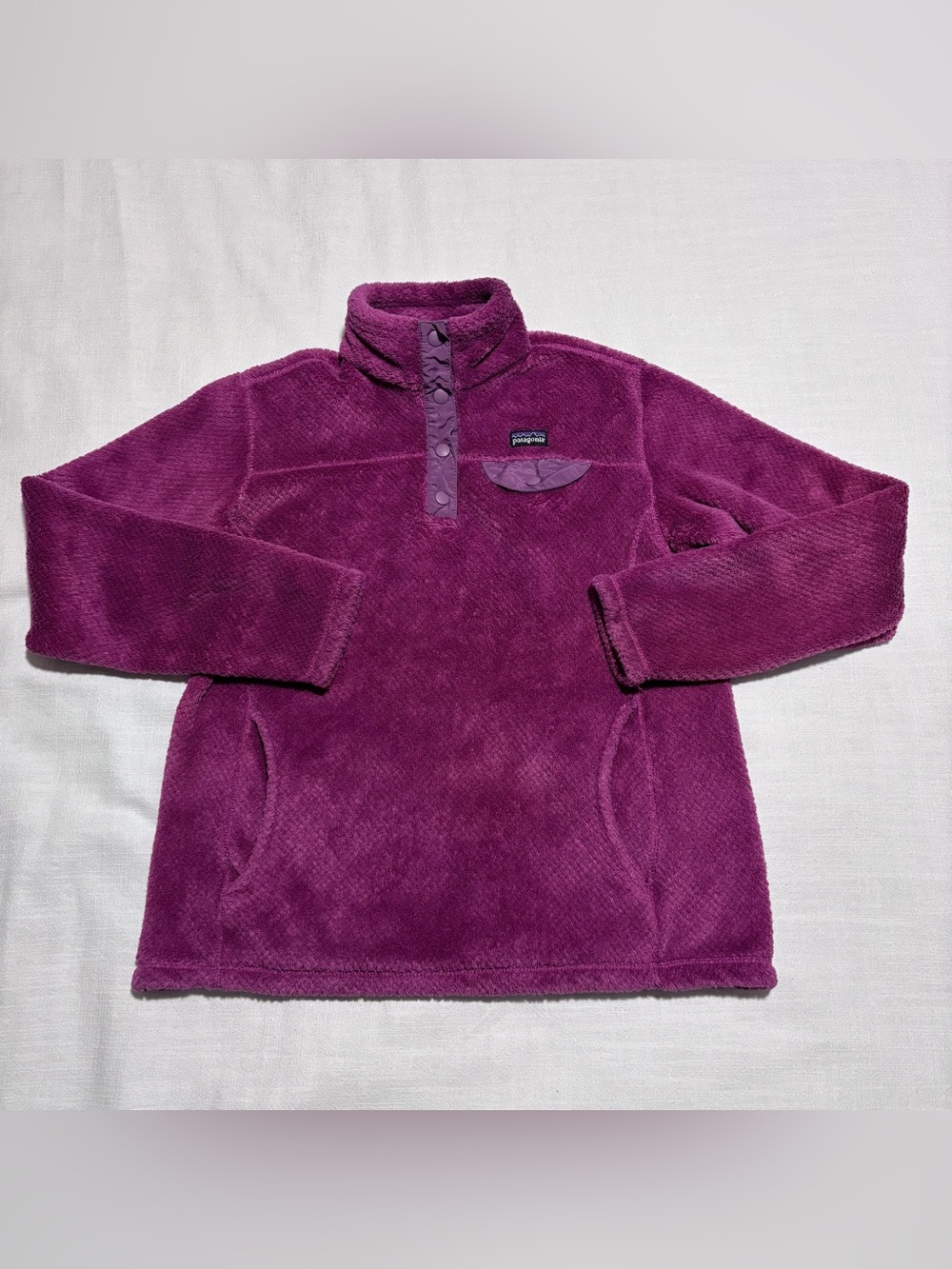 Girls Patagonia Re-Tool Snap-T Pullover | Magenta | Size XL (14) | Style #65586